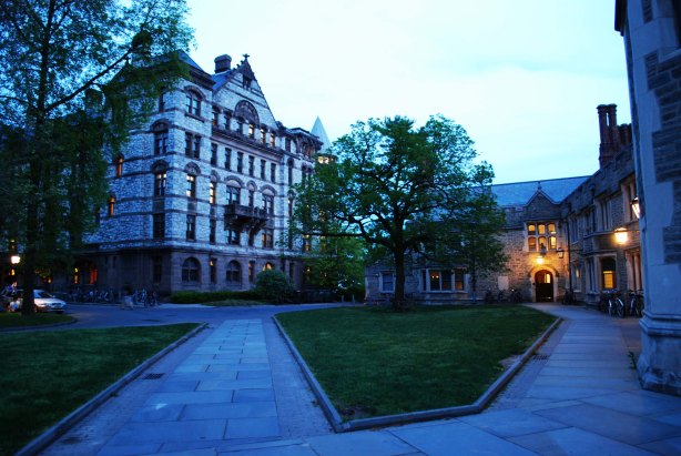 Witherspoon Hall at dusk