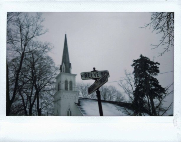 First Reformed Church hovers in the background